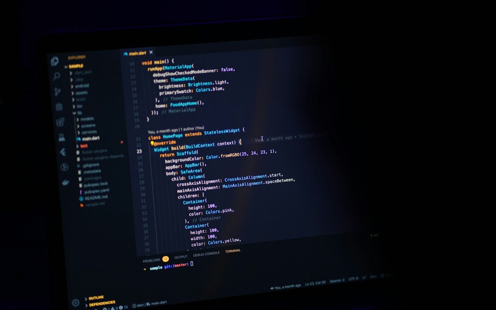 Pantalla de computadora mostrando el código de un sitio web
