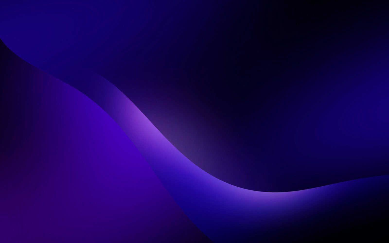 Ondas suaves de luz violeta y azul sobre fondo oscuro