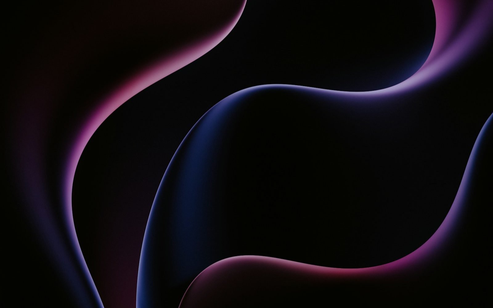 Curvas de humo rosa y violeta sobre fondo negro